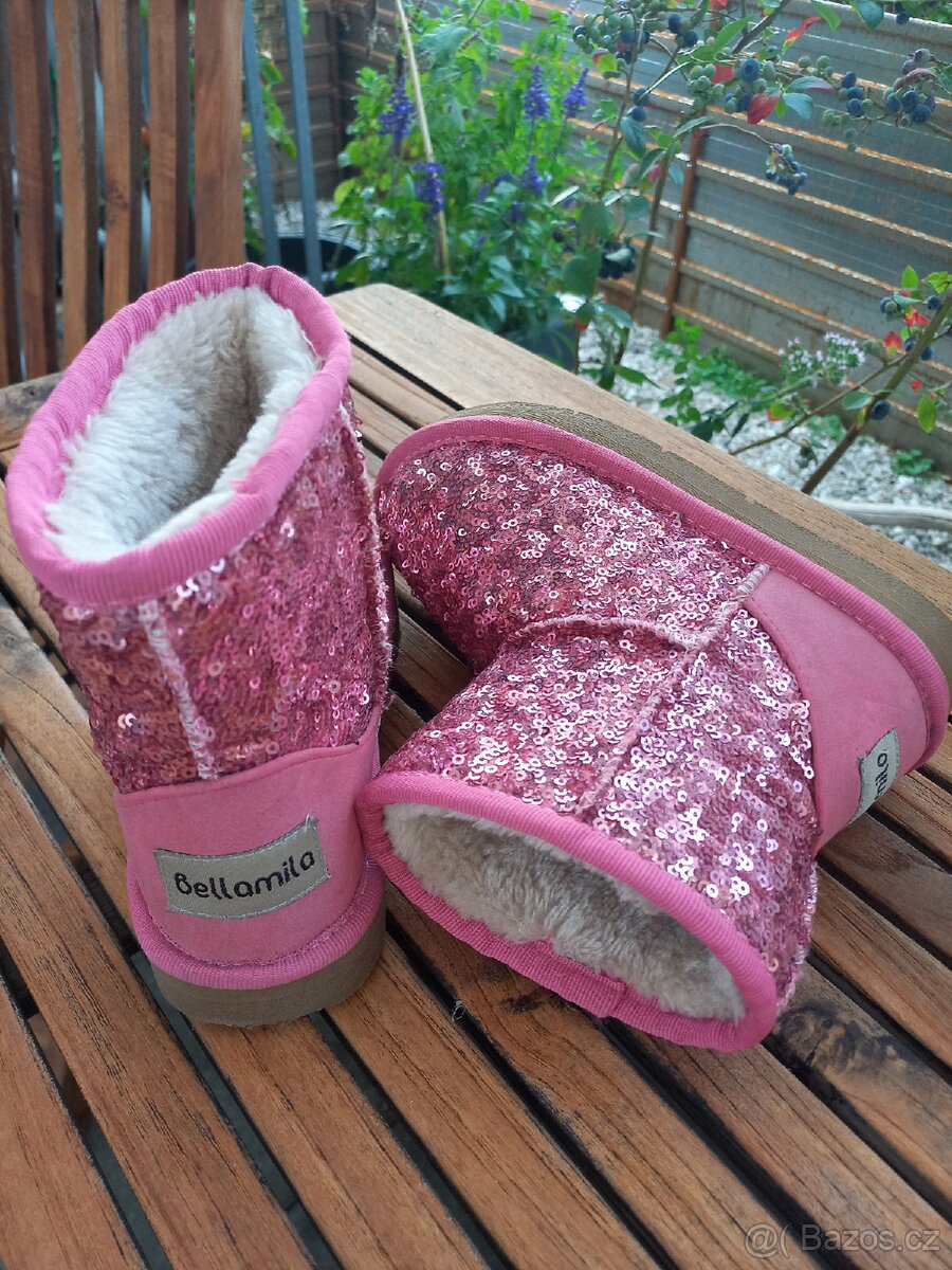 Dívčí botky s kožíškem podzim i zima vel.30