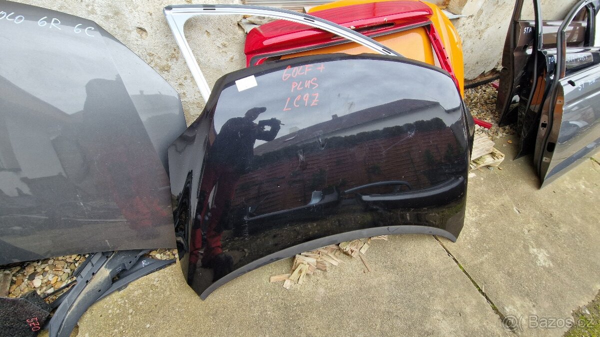 vw golf plus st. i fac 2x kapota LC9Z a X,blatník pravý bílý