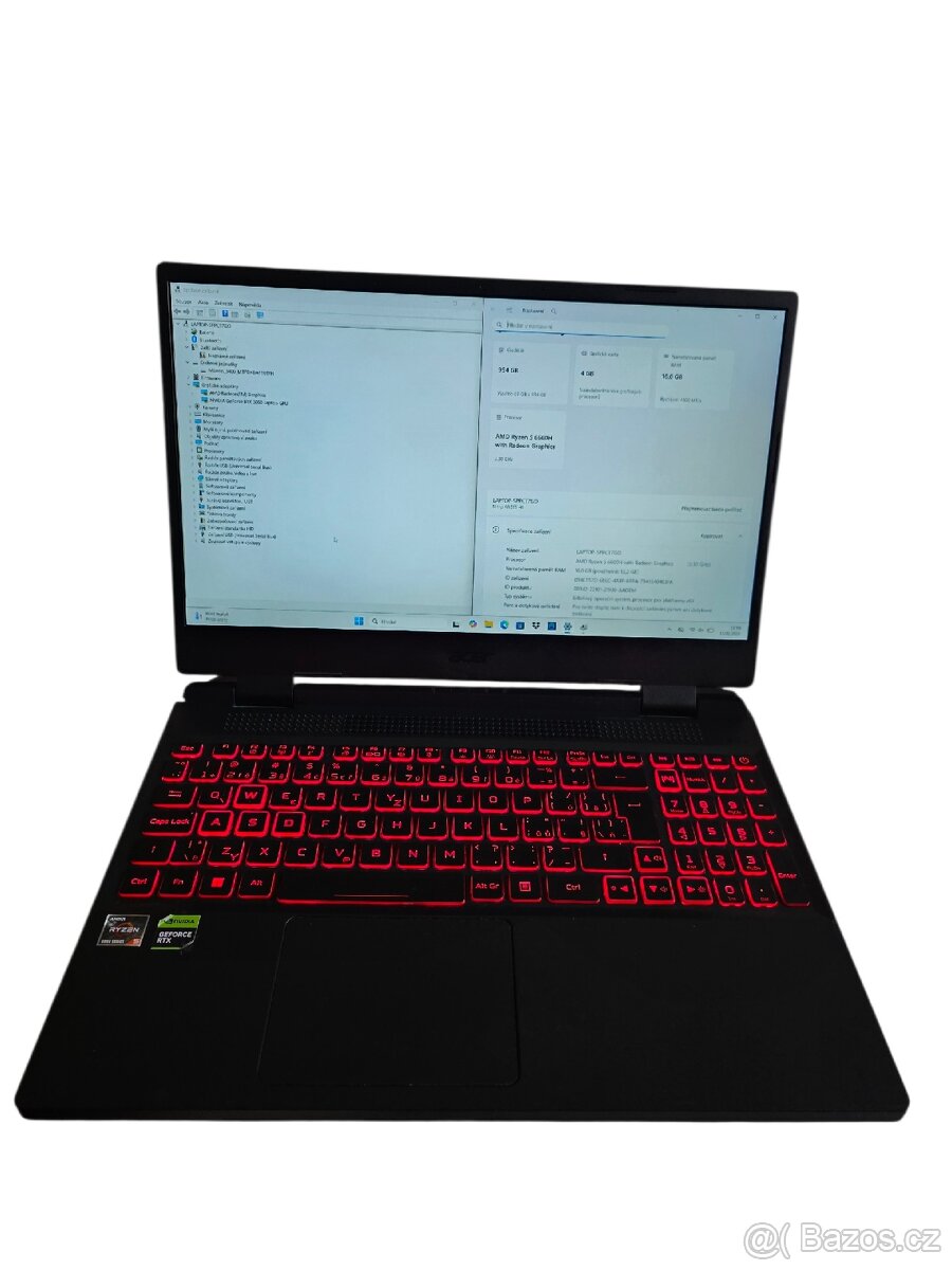 Prodám herní Acer Nitro 5 RTX 3050 16GB 1TB SSD