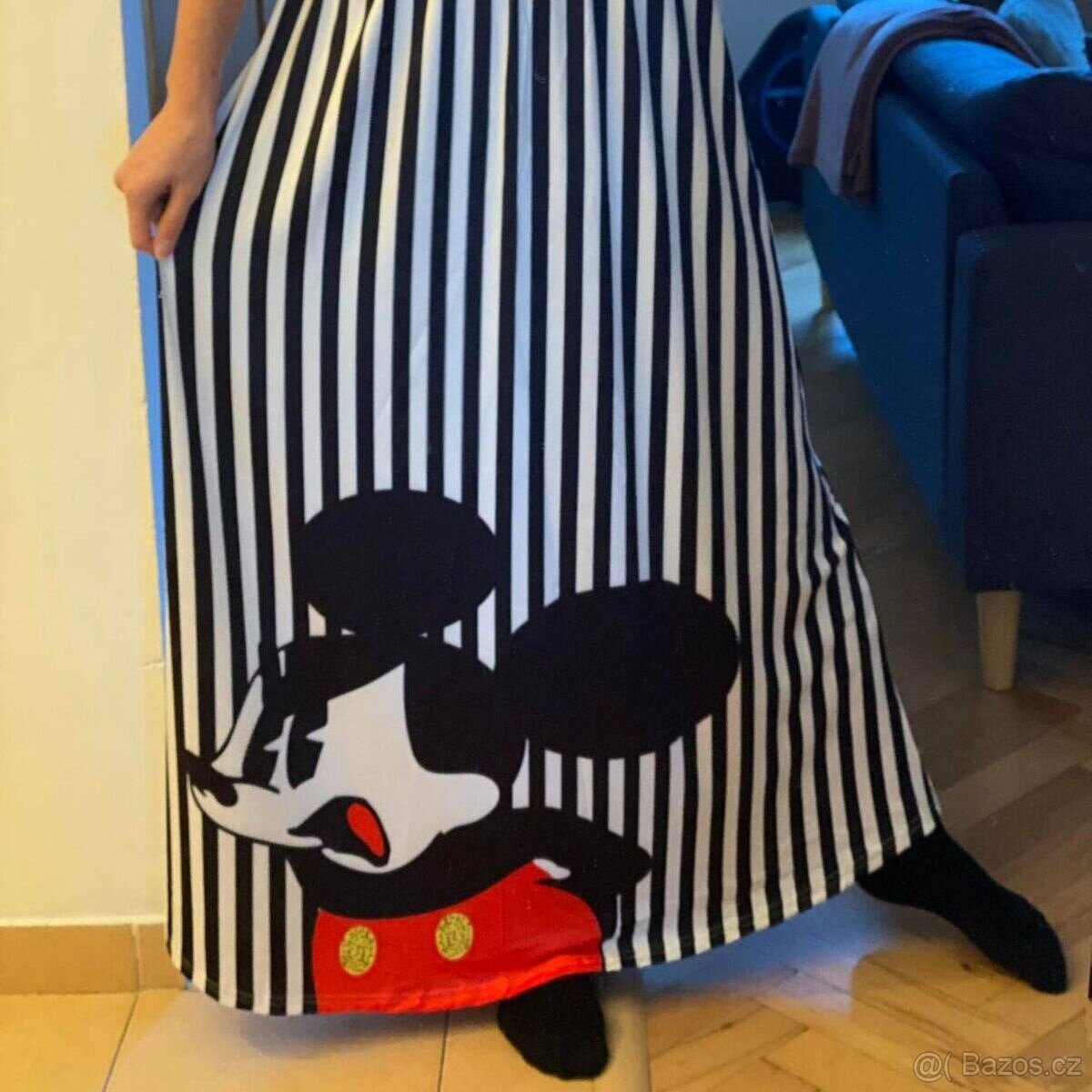 Pásikovaná sukňa maxi Mickey Mouse Disney