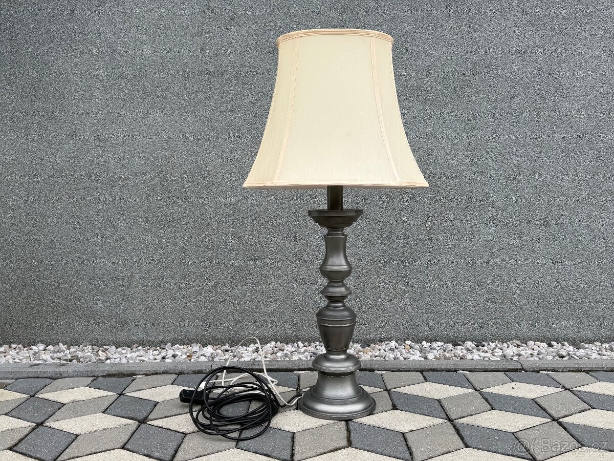 Veliká cínová stolní lampa výška 96cm