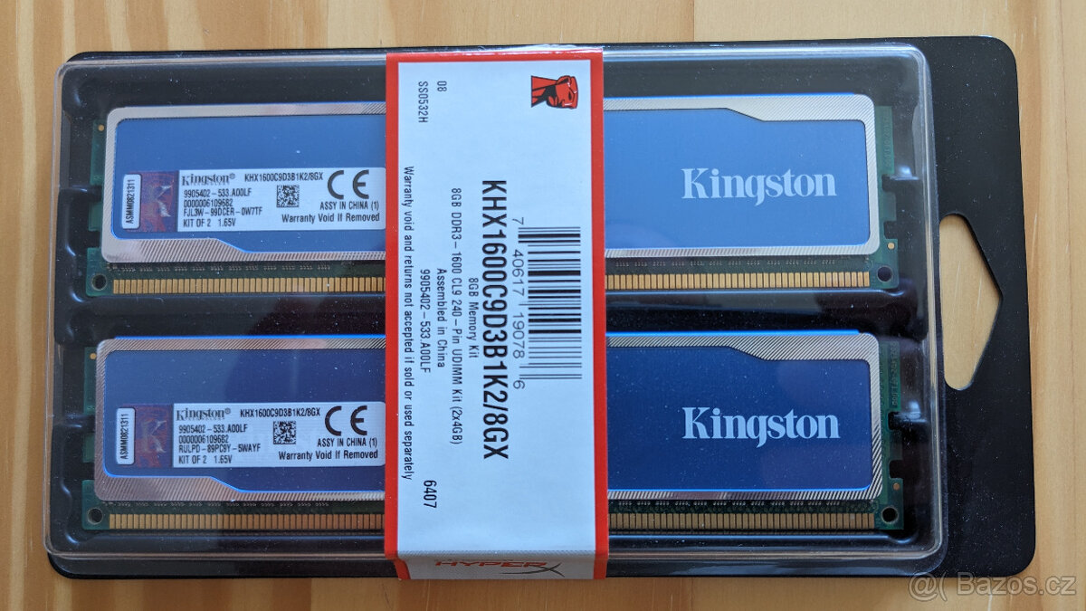 Kingston HyperX blu 8GB DDR3 kit (2x4GB)