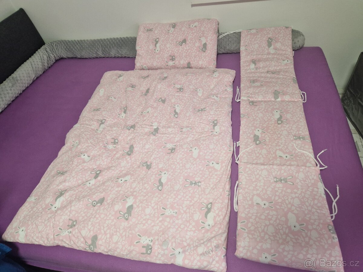 Krásný set do postýlky peřinka, polštář, povlečení, mantinel