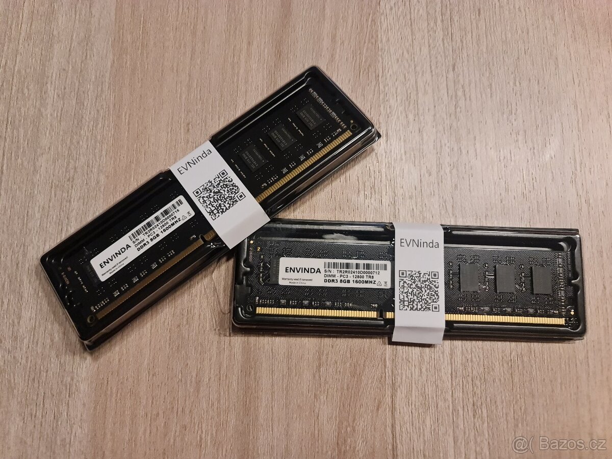 Paměti RAM do PC DDR3 8GB 1600Mhz černé nové