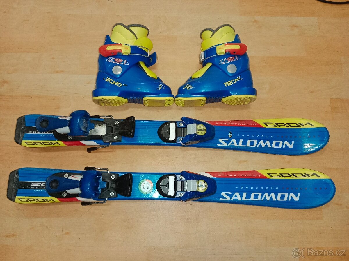 Dětský set. Lyže 80cm + boty 16 cm stelka