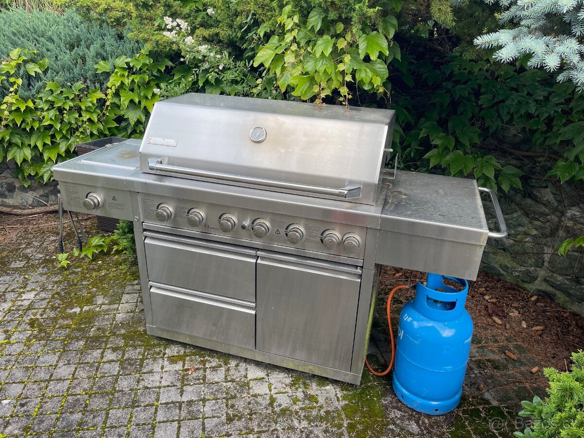 Celo nerezový, dvoupláštový plynový gril COOBINOX