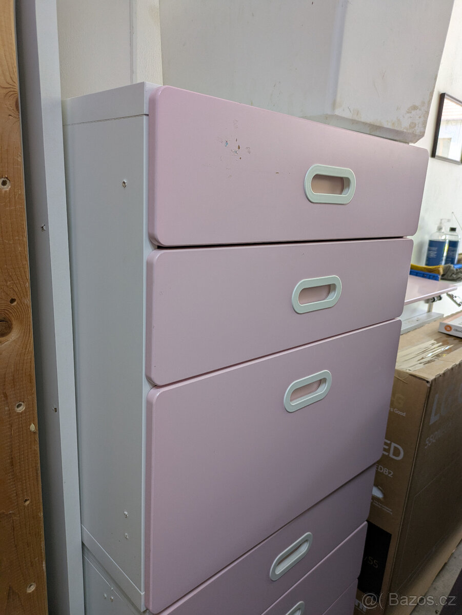 Ikea STUVA - bílá/ růžová skříňka se šuplíky