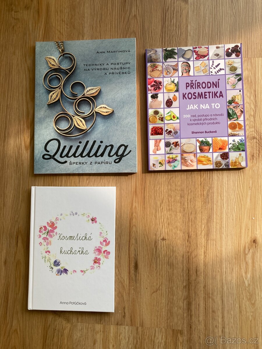 Knížky o kosmetice, výrobě šperků z papíru