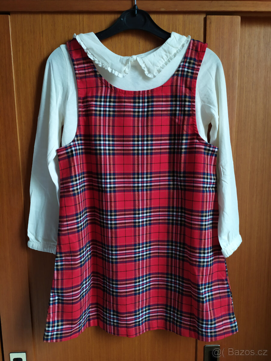 Nový set vánoční šaty + halenka, H&M, vel. 128