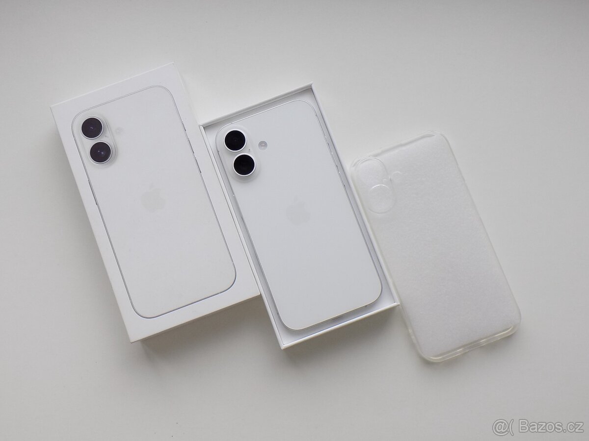 APPLE iPhone 16 128GB Bílý - ZÁRUKA 12 MĚSÍCŮ - JAKO NOVÝ