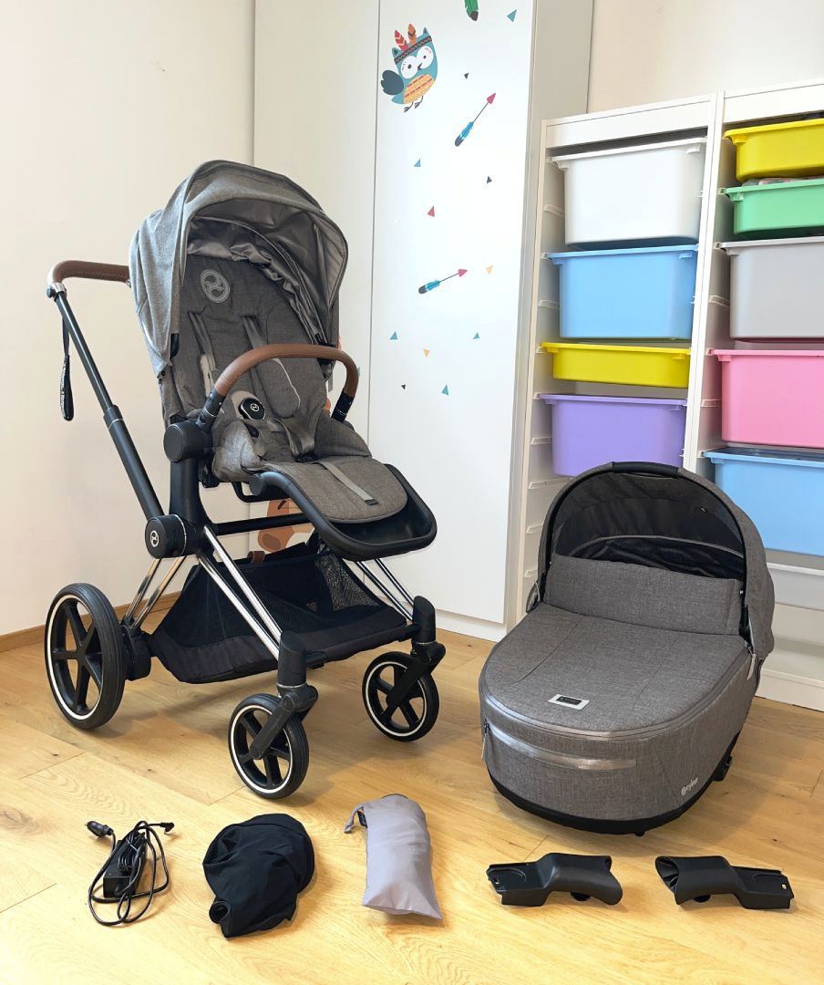 Kočárek CYBEX e-Priam 2023 (sporťák, korba, doplňky, nový po