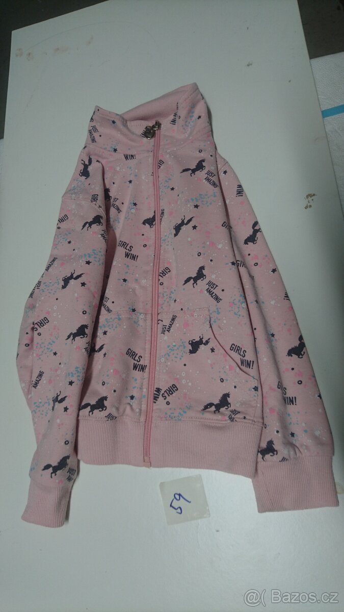 mikina růžová s koníky 110