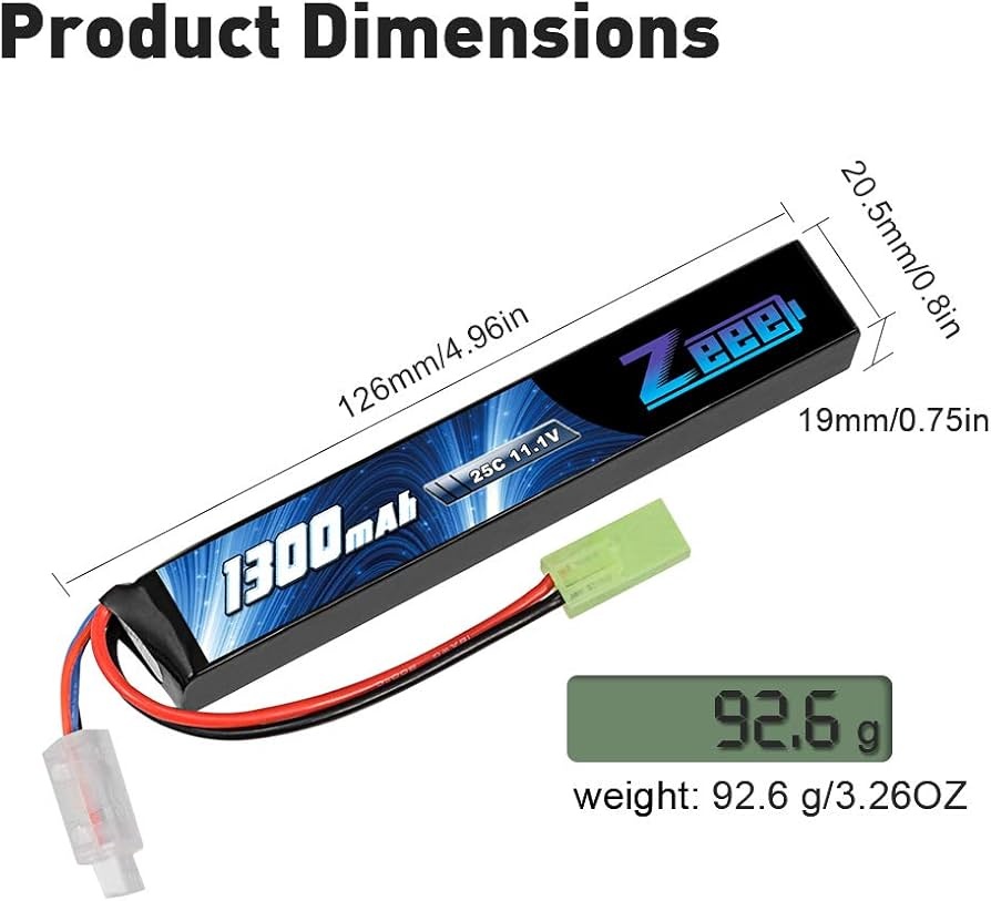 Zeee 3S Lipo baterie 11.1 V 25C 1300 mAh tyčový typ Lipo bat