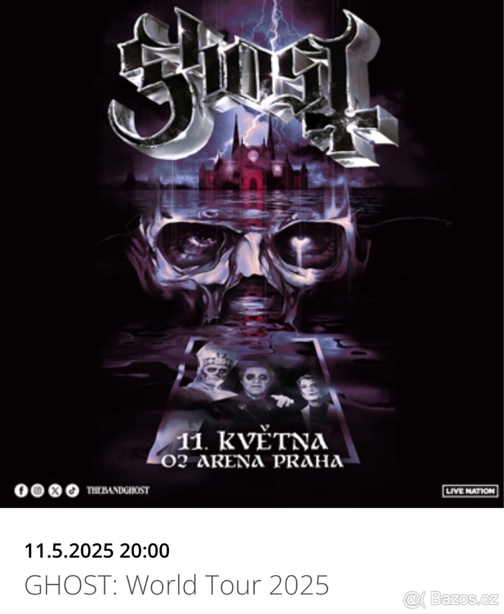 GHOST, VIP KLUBOVÉ PATRO, 11.5.2025 O2 ARENA