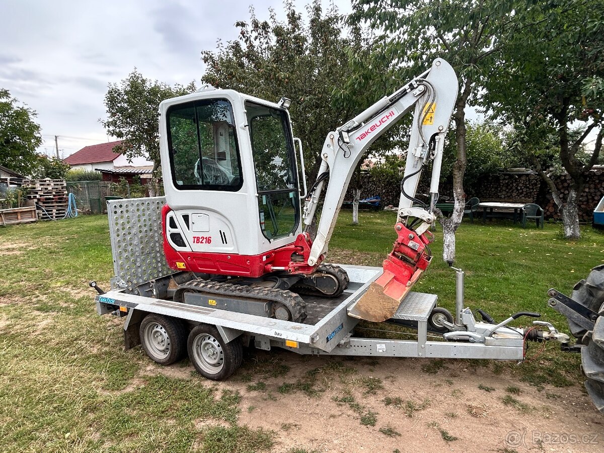 Minibagr Takeuchi TB216 k zapůjčení | včetně vozíku