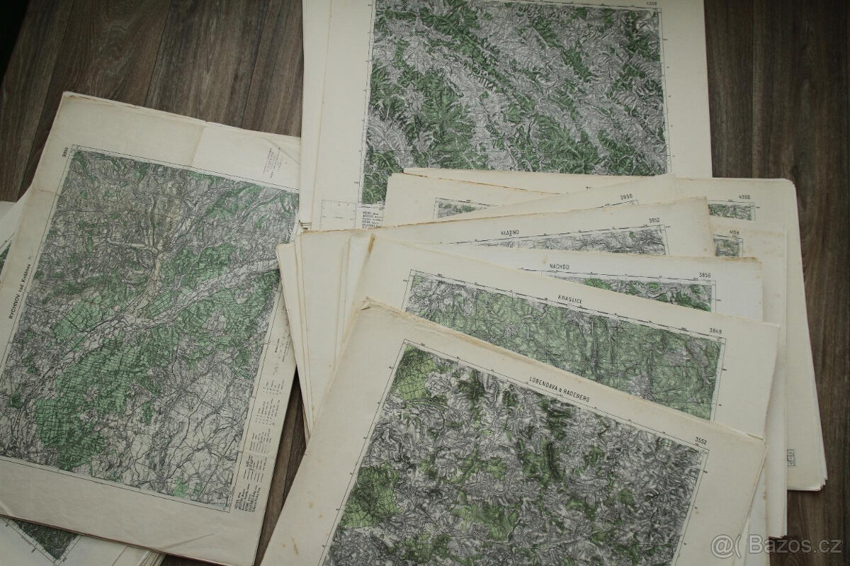 vojenské mapy speciálky komplet ČR, Slovensko, Zakarpatí