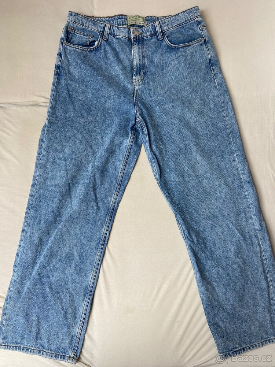 Modré wide leg džíny (Cropp)