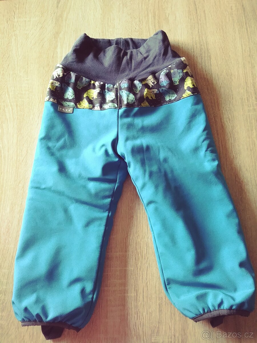 Zimní kalhoty UNUO s umělým kožíškem - vel. 92-98