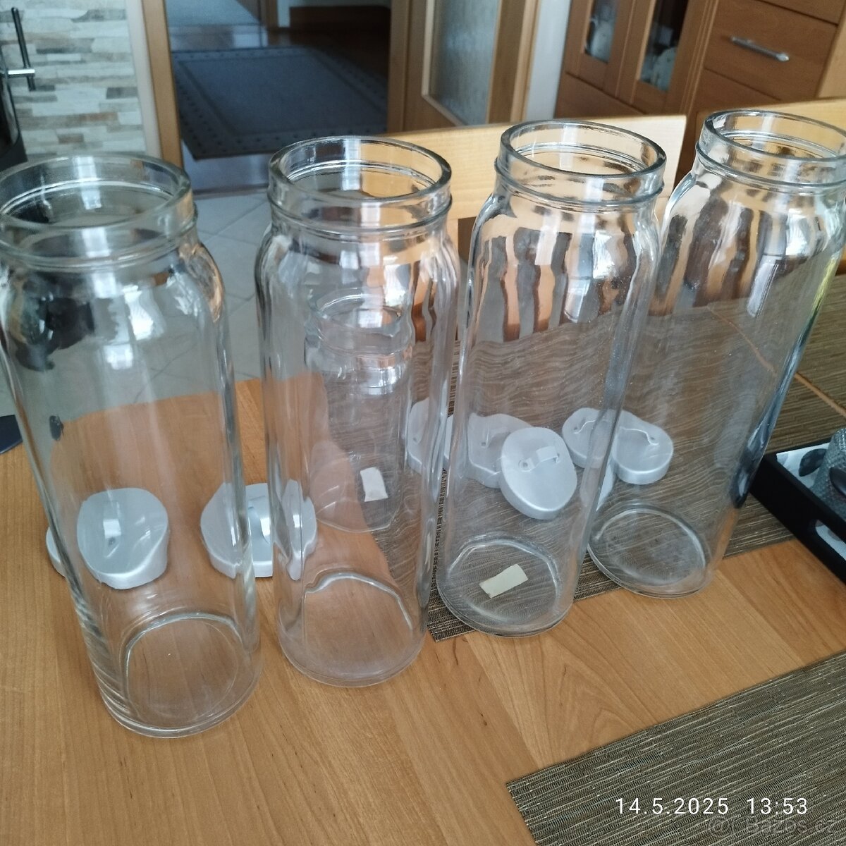 Čtyři skleněné dózy Burken IKEA, vzduchotěsné víčko