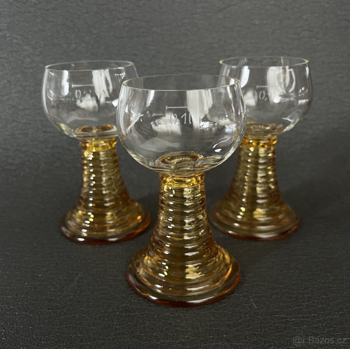 3x starožitná likérová sklenice římanka 100ml