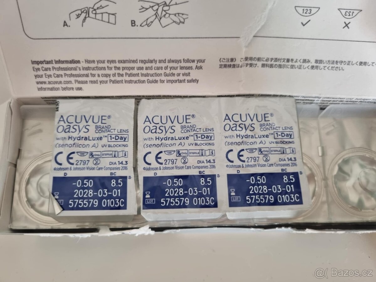 Jednodenní kontaktní čočky -0.50