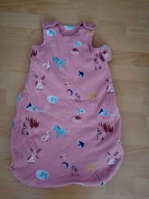 Růžový spací pytel bez rukávů pro holčičku vel. 69