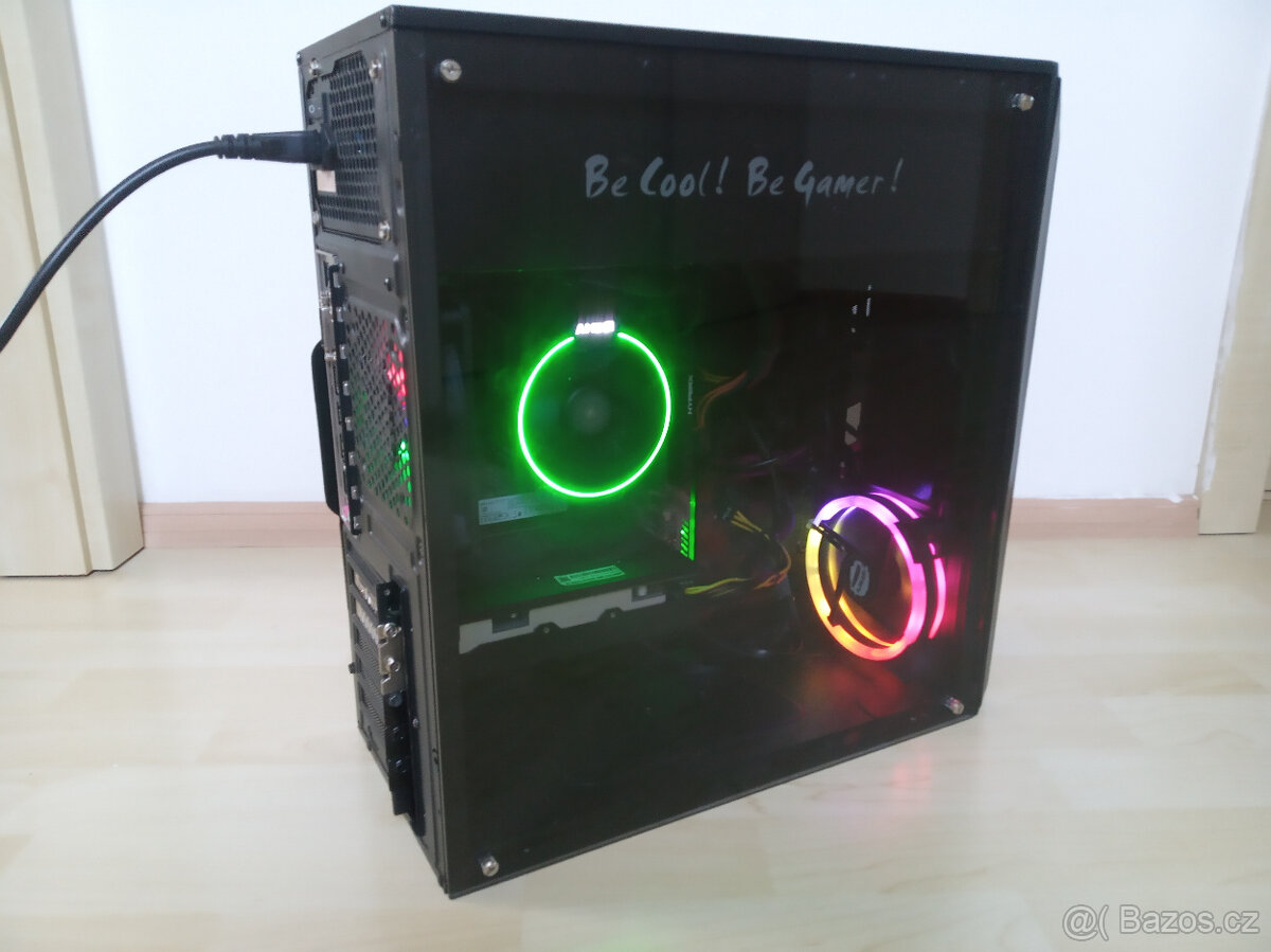 Herní počítač s RGB, Ryzen 5 1600, RX 580 8G, 256G SSD + HDD