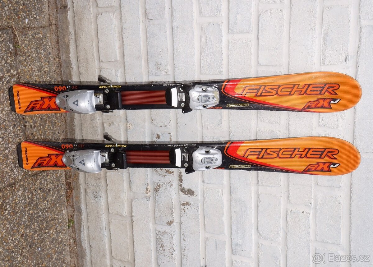 Carvingové lyže 90 cm Fischer RXJ, dobrý stav.