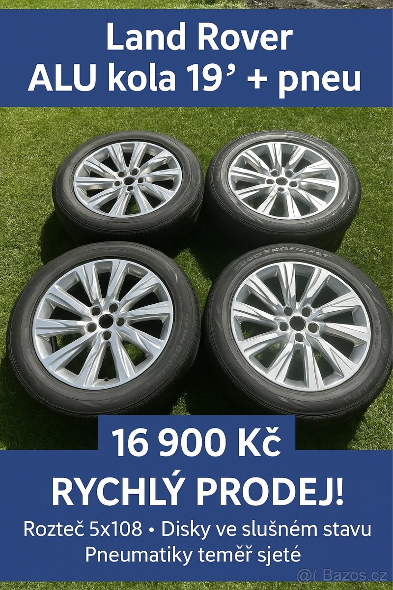 Land Rover AKU kola 19” + pneu – RYCHLÝ PRODEJ