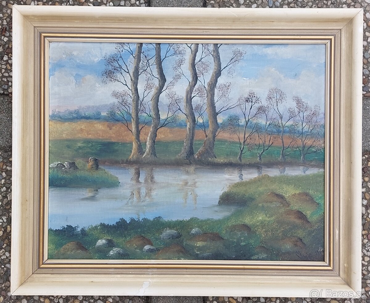 Starý velký obraz.