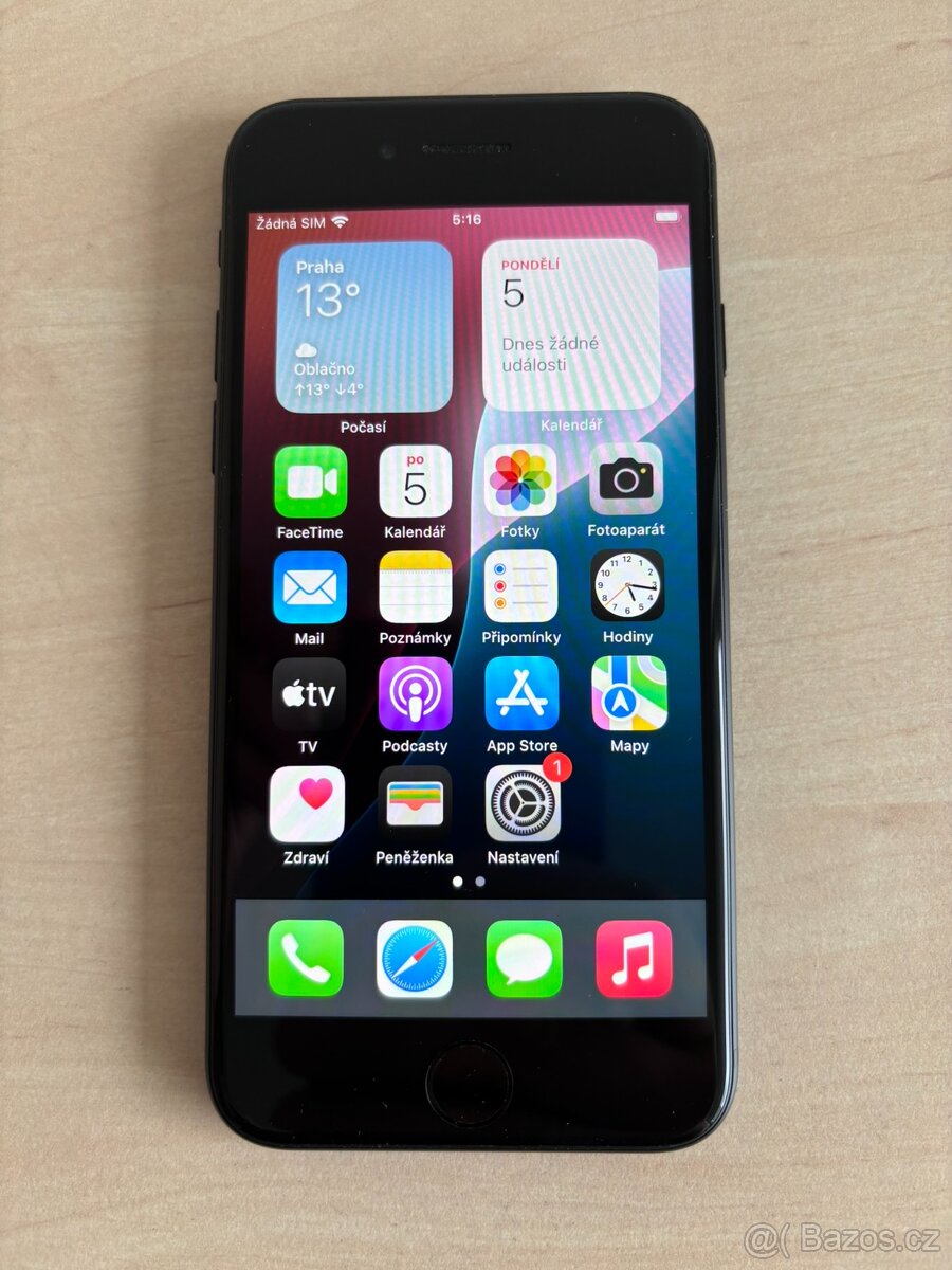 iPhone SE (2020) 64 GB, Černý, baterie 86%