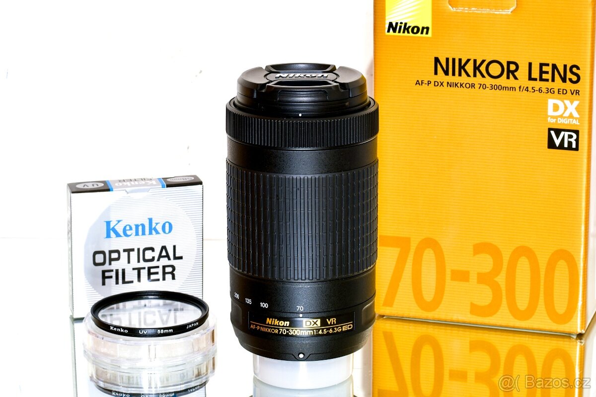 Nikon AF-P DX 70-300mm G VR + UV Kenko NEPOUŽÍVANÝ