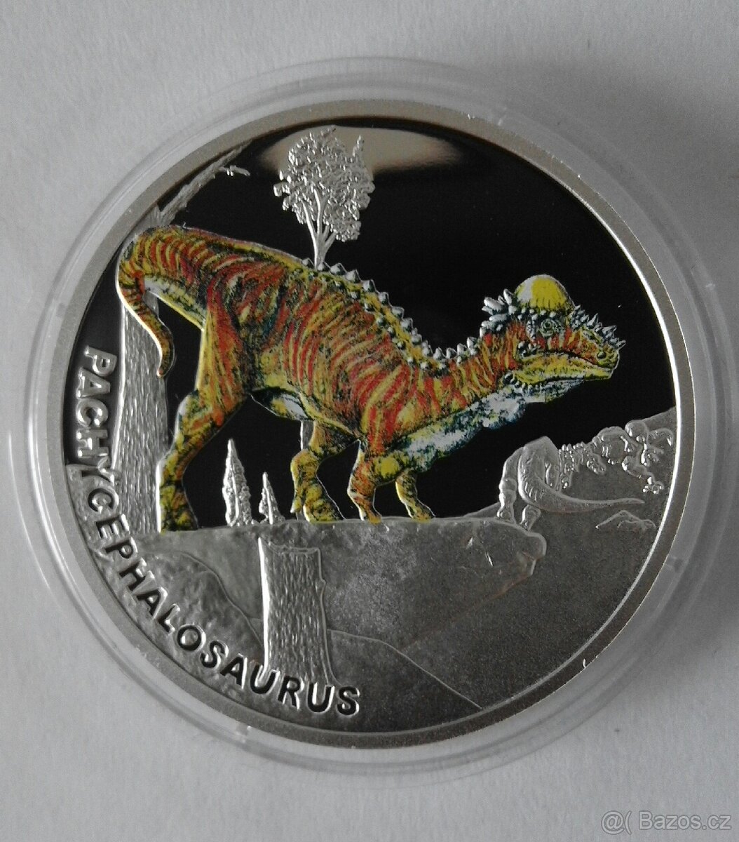 Stř. mince Pravěký svět - Pachycephalosaurus proof