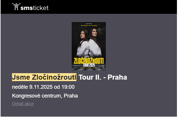 2x Opravdové zločiny Tour Praha 9.11.2025