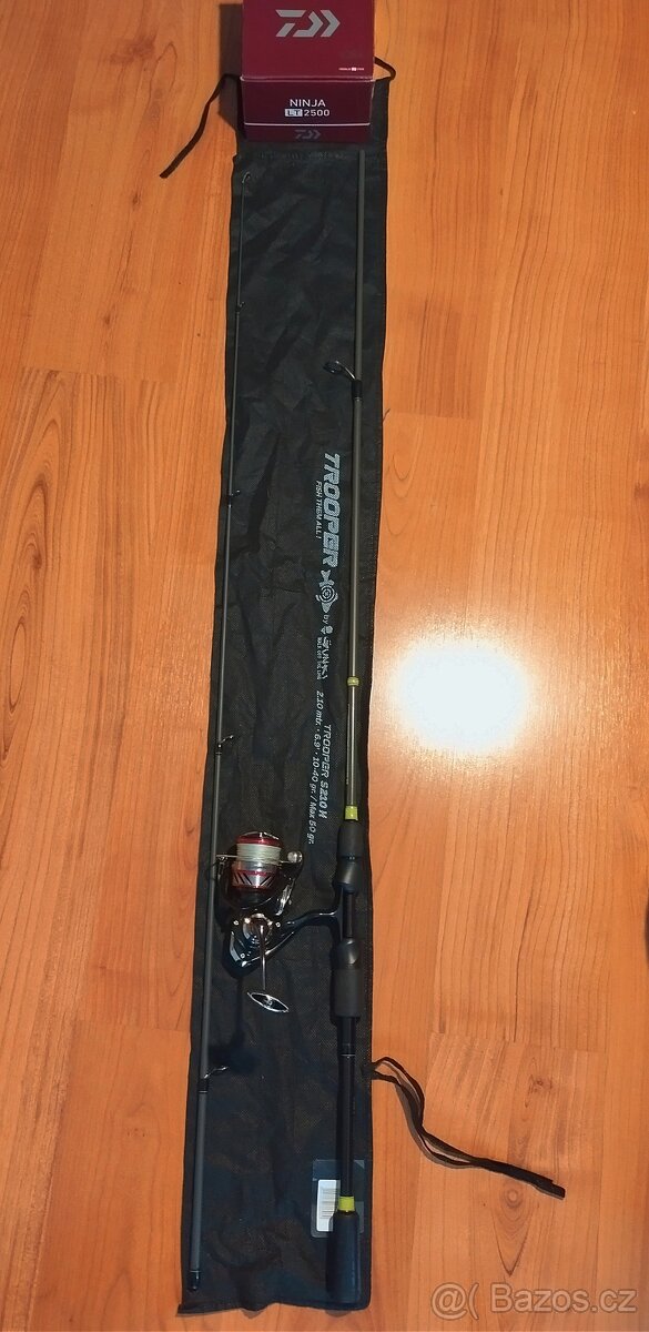 Přívlačový prut Gunki s navijákem Daiwa TOP STAV