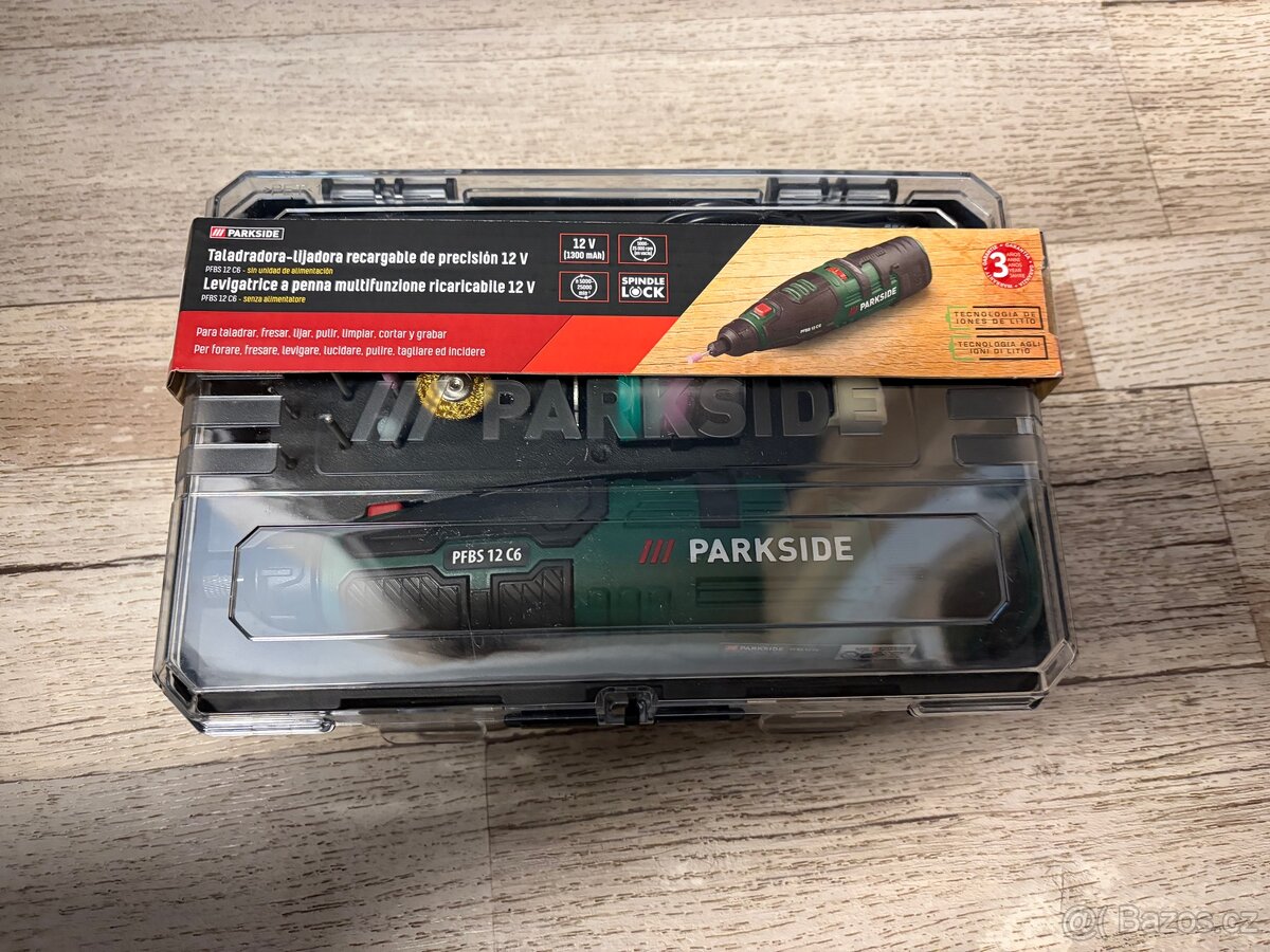 Aku jemná vrtací bruska Parkside PFBS 12 C6