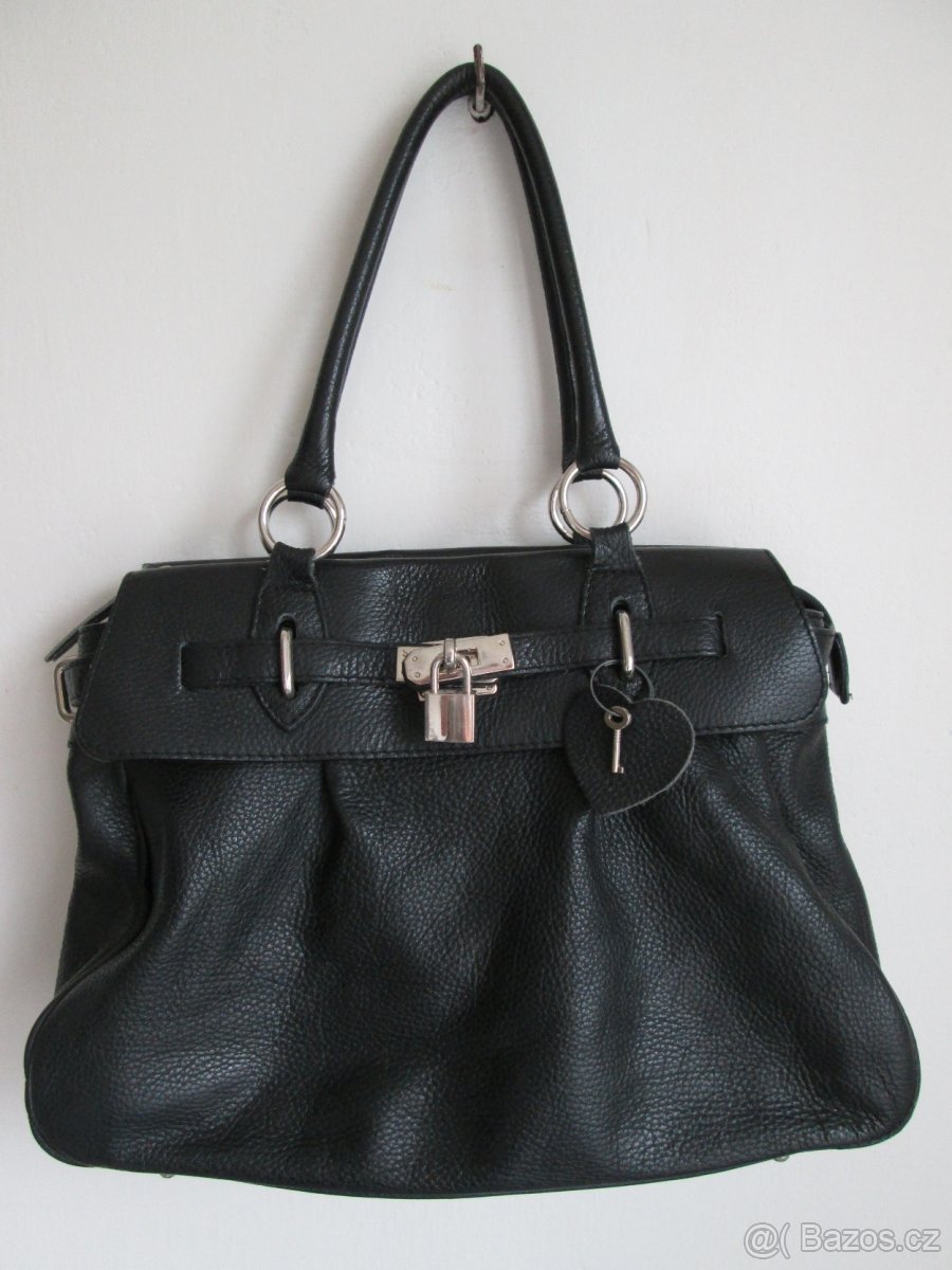 Kabelka styl Birkin, černá kůže. P R O D Á N O