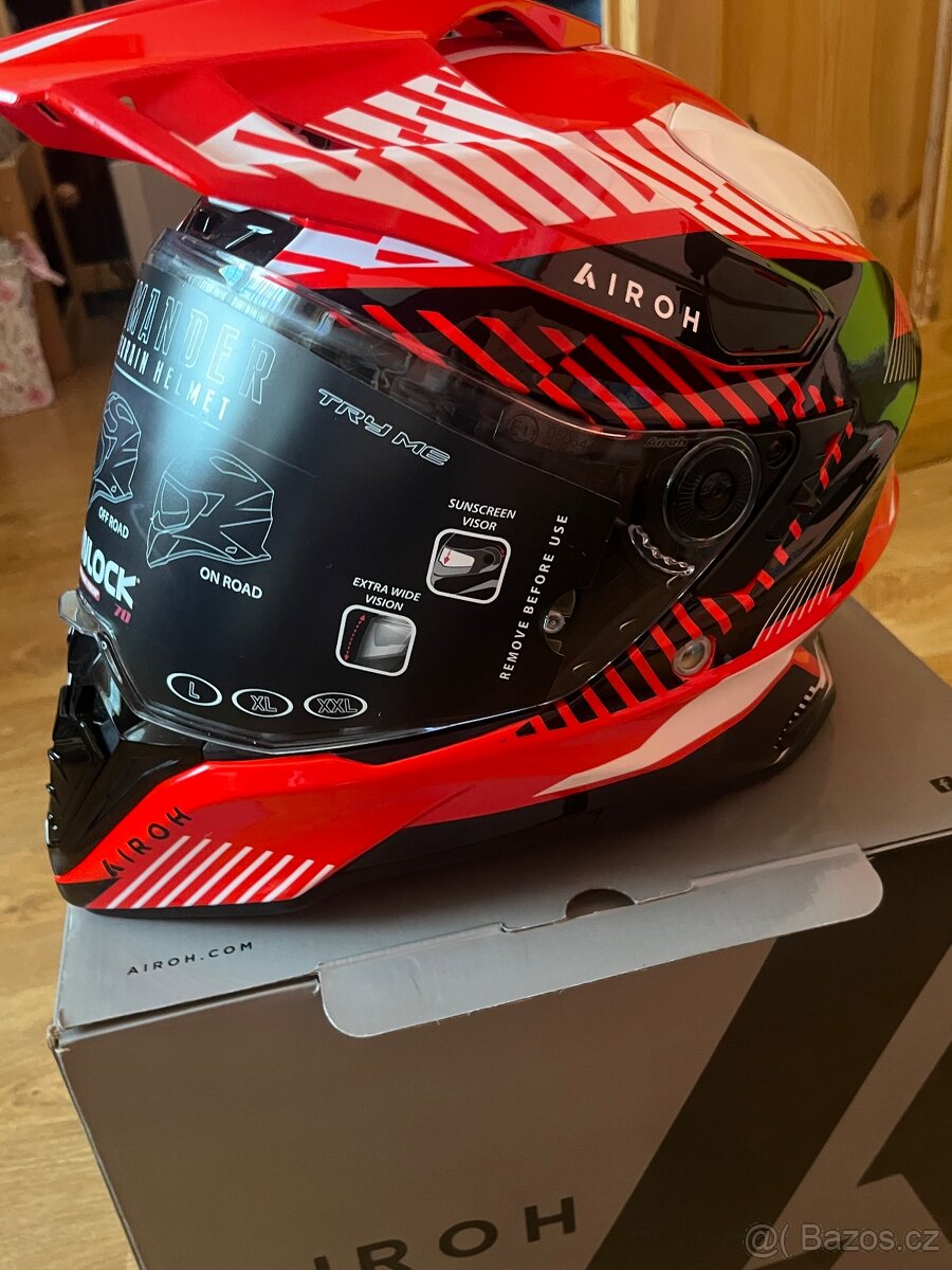 Prodám helmu AIROH COMMANDER BOOST RED GLOSS