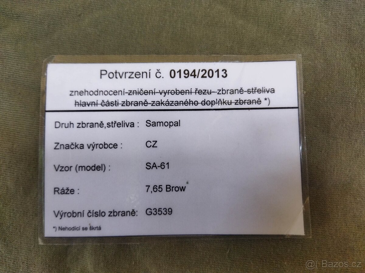Znehodnocený sa 61, s doklady, napevno