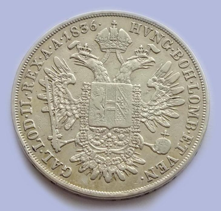 Ferdinand V., půltolar (zlatník) 1836 A,originál,vzácný typ