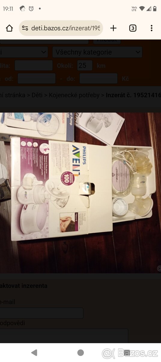 Odsávačka mateřského mléka AVENT