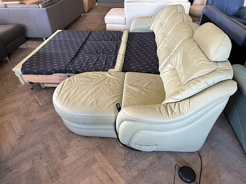 059 Kožená rozkládací sedací souprava sedačka HIMOLLA