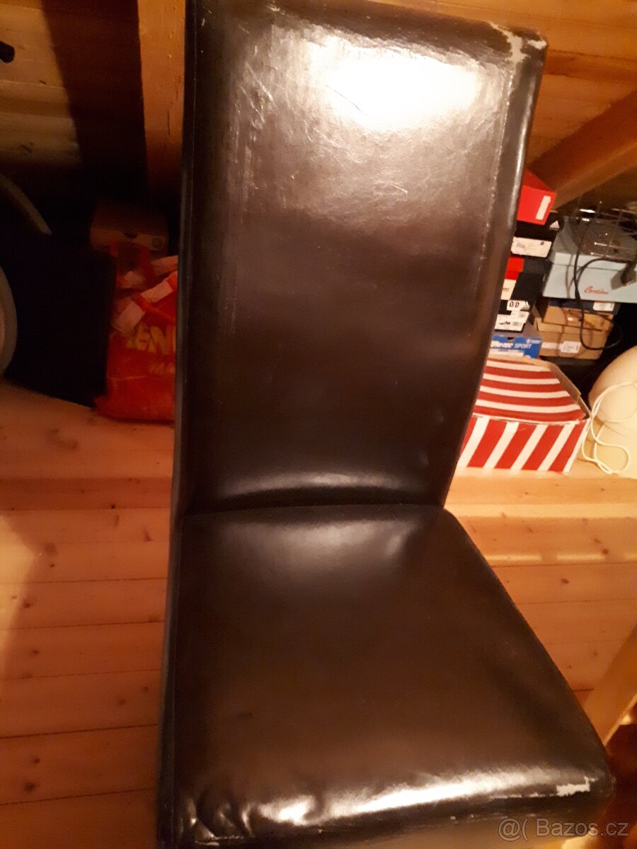 Židle koženka+dřevo