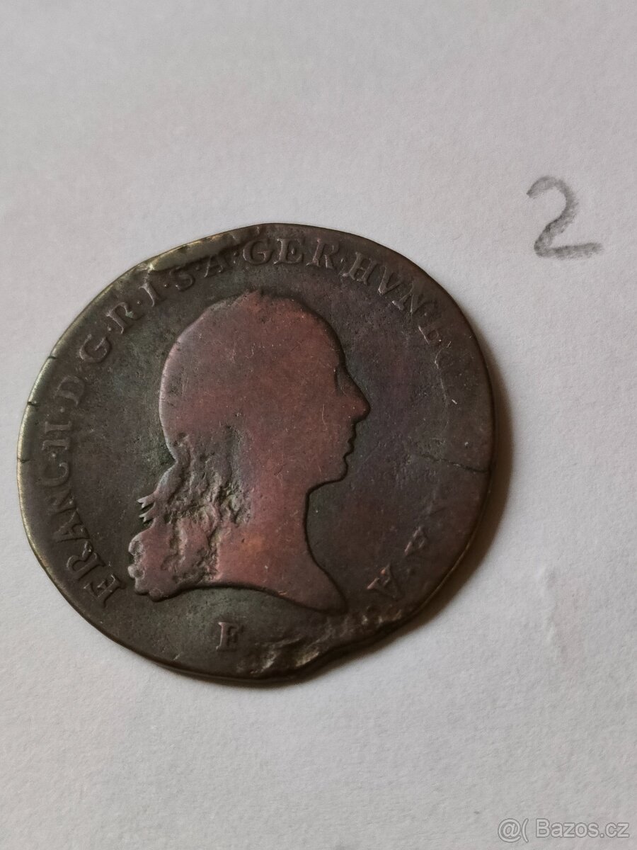 3 krejcar 1801 - mincovna F - vzácný