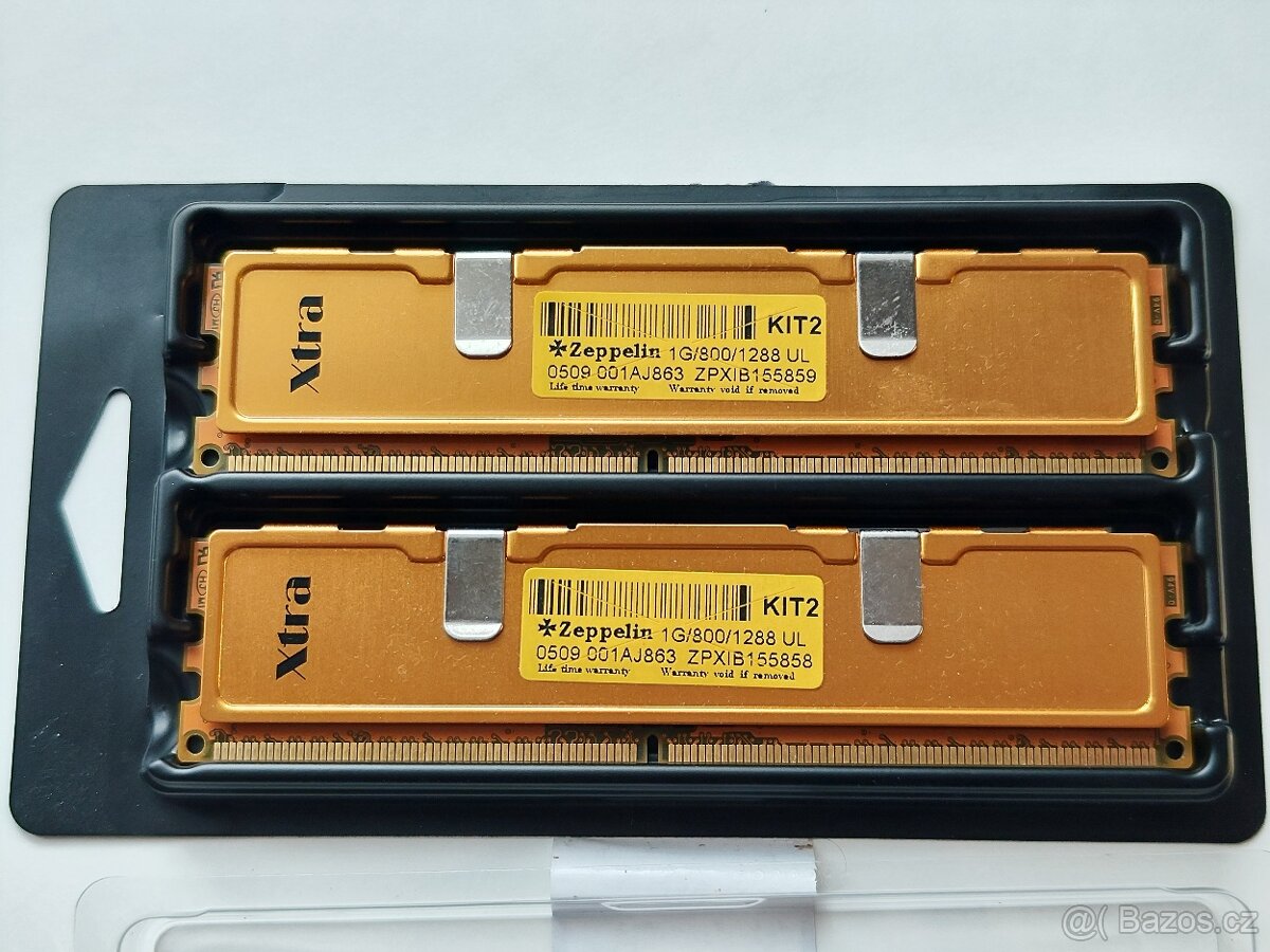 Paměti Zeppelin Gold 2x 1GB DDR2 800MHz