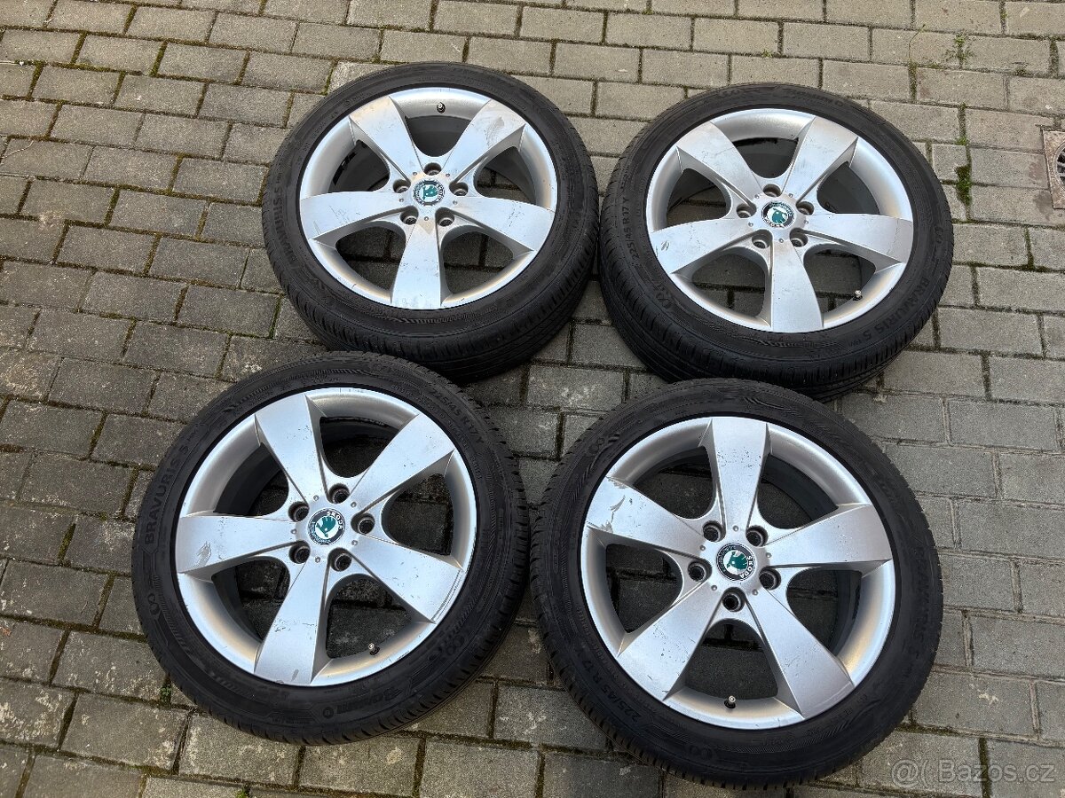Alu kola 5x112 r17, Oct II, včetně letních pneu