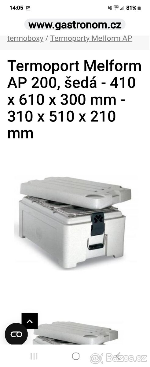 Gastro prepravka termo