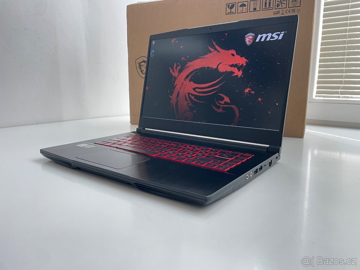 Herní notebook MSI- i7-10750H- Ram-8GB-RTX-3050Ti-4GB-512SSD