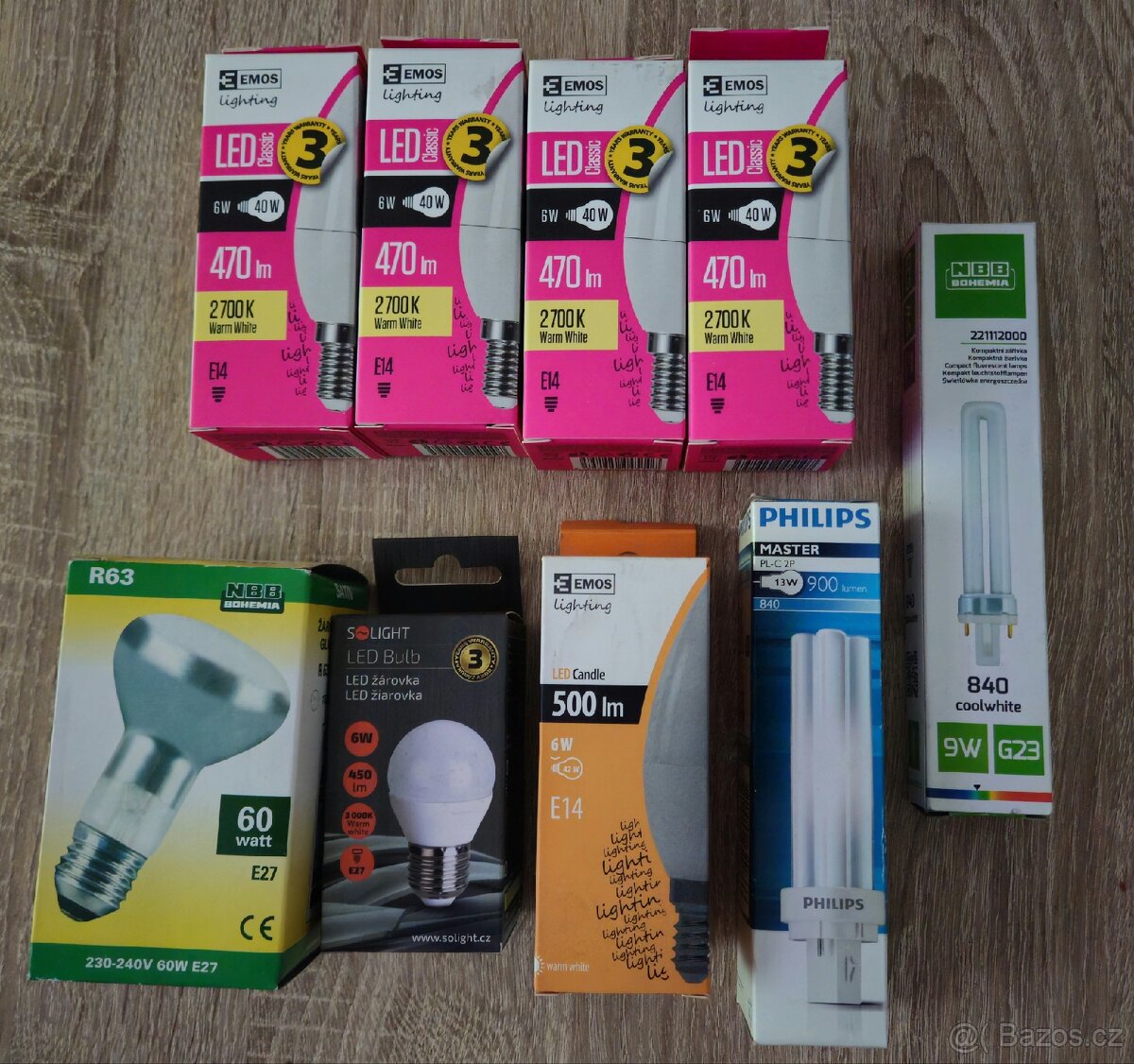 Mix nových žárovek ( Emos, Philips, NBB)