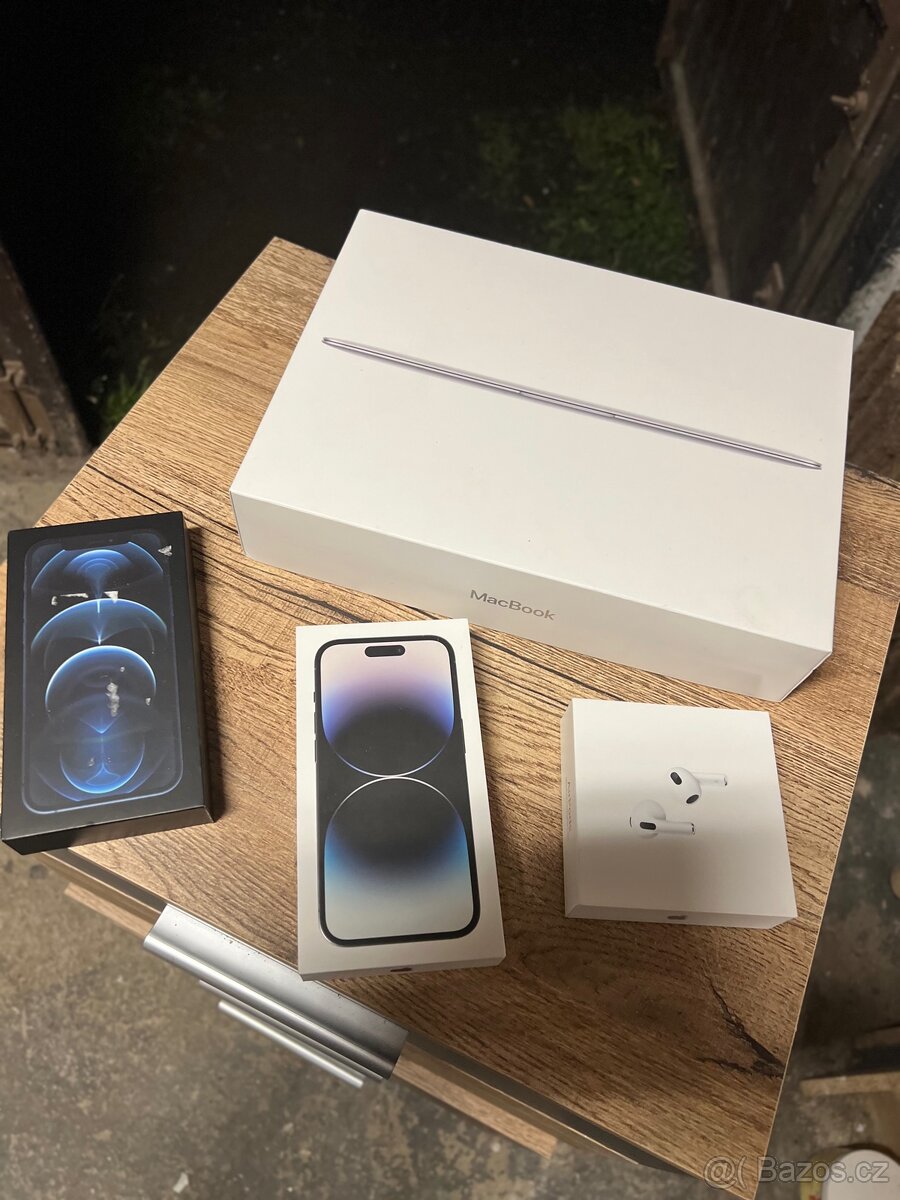 Apple set – krabičky (MacBook, iPhone, AirPods)